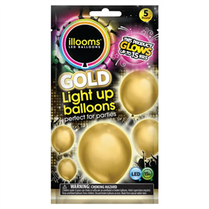 Illoom Gold Balloons 5 Pack