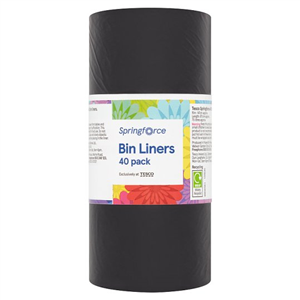 Springforce Flat Top Bin Liners 40 Pack 75L