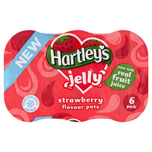Hartleys Multipack Ready To Eat Strawberry Jelly 6 X 125G