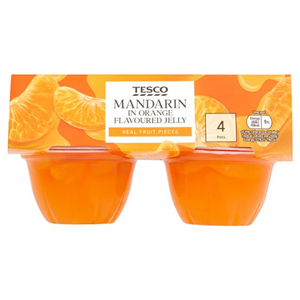 Tesco Orange Flavoured Jelly & Mandarin Pieces 4X120g