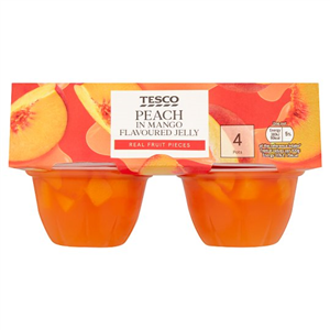 Tesco Mango Jelly & Peach Pieces 4 X 120G