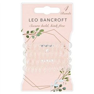 Leo Bancroft Spiral Hairbands Clear 4 Pack