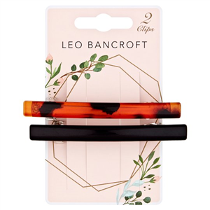 Leo Bancroft Small Barrette Black/Tort 2 Pack