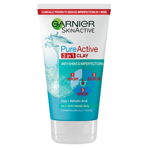 Pure Active 3In1 Clay Mask Scrub Wash 150Ml