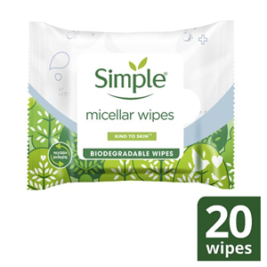 Simple Sensitive Skin Micellar Wipes 20 Pack