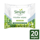 Simple Sensitive Skin Micellar Wipes 20 Pack
