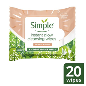 Simple Instant Glow Cleansing Wipes X20