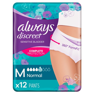 Always Discreet Normal Medium Incontinence Pants 12 Pack