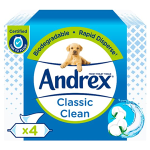 Andrex Classic Clean Washlets 4 Pack