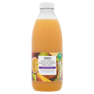 Tesco 100% Squeezed Apple Peach Passion Fruit & Mango Juice 1 Litre