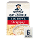 Quaker Oat So Simple Big Bowl Original Porridge 6 X 38.5G 231G