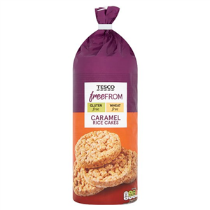 Tesco Free From Caramel Rice Cakes 165G