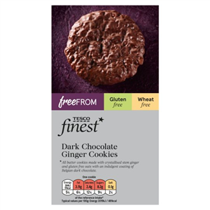 Tesco Finest Free From Dark Chocolate Ginger Cookies 150G
