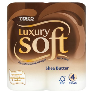 Tesco Luxury Soft Toilet Tissue 4 Roll Shea Butter