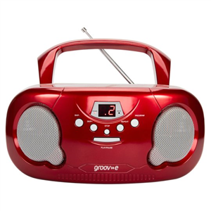 Groov-E Boombox Radio Cd Player Red