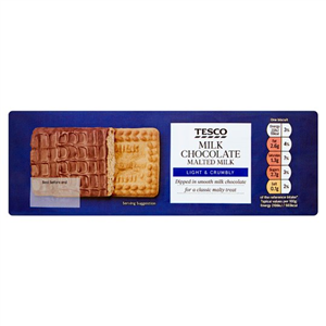 Tesco Chocolate Coated Malted Milk 250