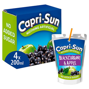 Capri Sun No Added Sugar Blackcurrant 4 X 200Ml