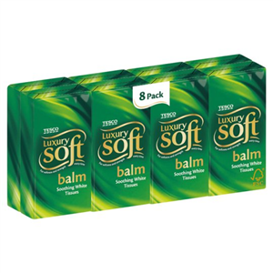 Tesco Balm Pocket Tissues 8 Pack