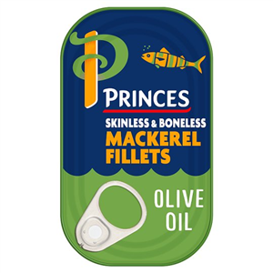 Princes Skinless Boneless Mackerel Fillets Olive Oil 125G