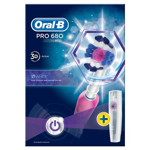 Oral-B Pro 680 3D White Pink Electric Toothbrush