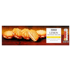 Tesco Lemon Viennese Creams Biscuits 125G