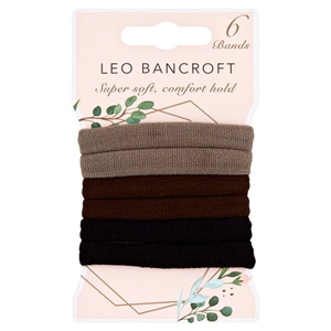 Leo Bancroft Soft Hairbands Blk/Brwn/Grey 6S