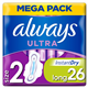 Always Ultra Size 2 Sanitary Towels With Wings 26 Pack