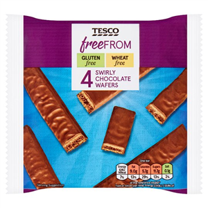 Tesco Free From Swirly Chocolate Wafers 108G (4X27g)