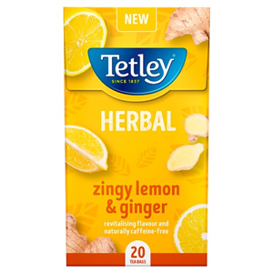 Tetley Zingy Lemon & Ginger 20 Tea Bags 40G