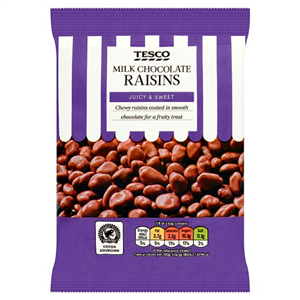 Tesco Milk Chocolate Raisins 200G