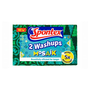 Spontex Washups Mosaik Scourer 2 Pack