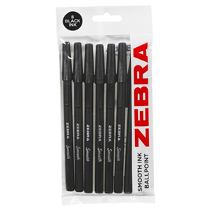Zebra Smooth Ink Black 8Pk