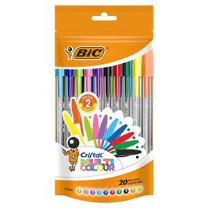 Bic Cristal Pens Multi Colour 20 Pack