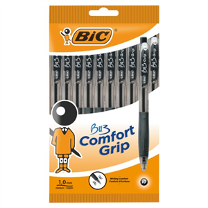 Bic Bu3 Retractable Black 10 Pack