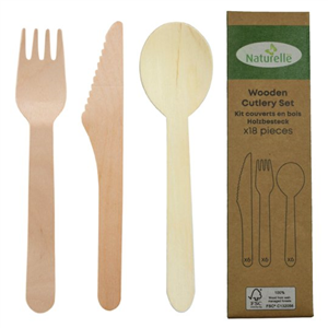 Wooden Mixed Cutlery 18 Pack