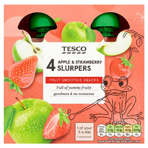 Tesco Apple & Strawberry Fruit Slurpers 4X90g