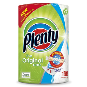 Plenty White Kitchen Roll 100 Sheets