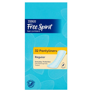 Tesco Free Spirit Panty Liners Regular 32 Pack