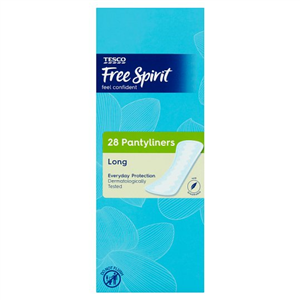 Tesco Free Spirit Panty Liners Long 28 Pack