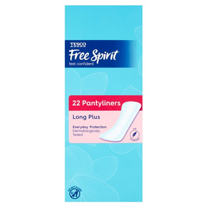 Tesco Free Spirit Panty Liners Long Plus 22 Pack