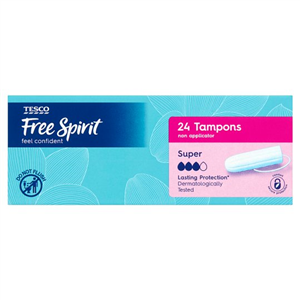 Tesco Free Spirit Super Non Applicator Tampons 24 Pack