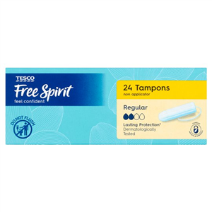 Tesco Free Spirit Regular Non Applicator Tampons 24 Pack