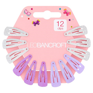 Leo Bancroft Kids Small Glitter Snappers Multi 12 Pack
