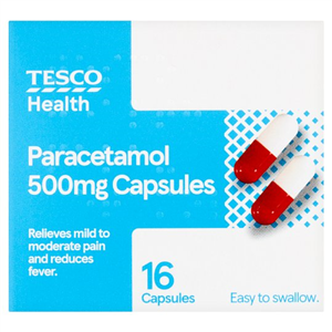 Tesco Paracetamol 500Mg 16 Capsules