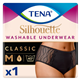 Tena Silhouette Washable Absorbent Underwear Classic Black Size M
