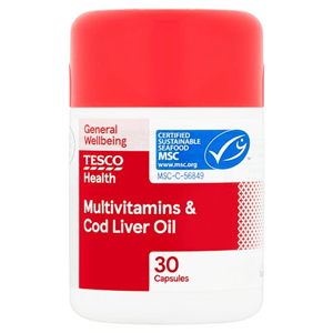 Tesco Multivitamins Plus Cod Liver Oil X 30