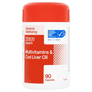 Tesco Multivitamins Plus Cod Liver Oil X 90