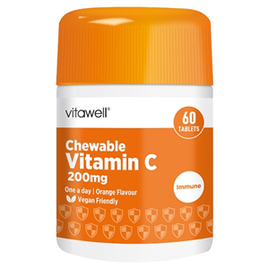 Vitawell Chewable Vitamin C 200Mg 60 Tablets