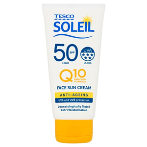 Tesco Soleil Q10 Anti-Aging Sun Cream Face Spf 50 50Ml