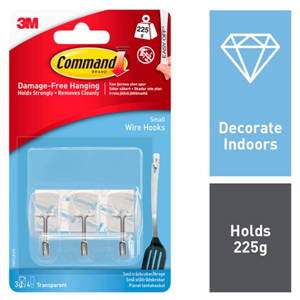 Command Clear Utensil Hooks 3 Hook 4 Strips